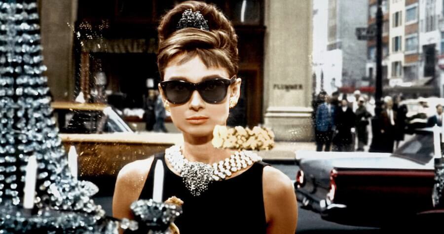 Audrey Hepburn in movie Breakfast at Tiffany's.